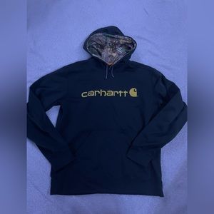 Carhartt Black and Camo Sweatshirt Large
